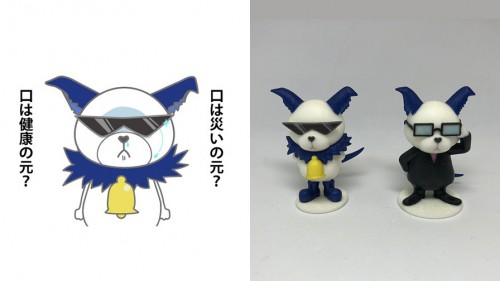 キャラクターのイラストと造形物