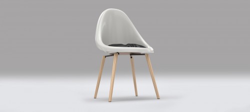 白いデザインチェアの3Dモデル