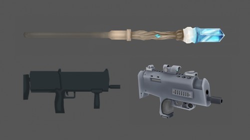 武器の3Dモデル
