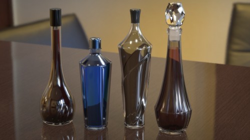 液体の入ったボトルの3Dモデル