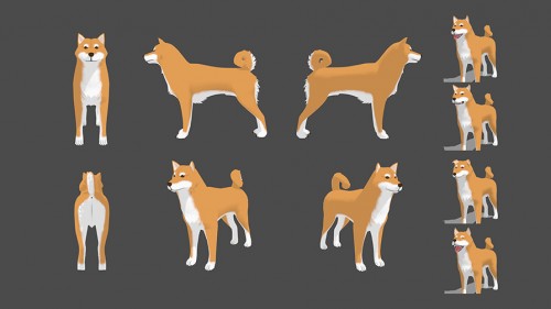 犬の3Dモデルの画像