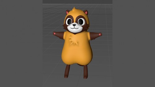 たぬきのキャラクターの3Dデータの画像