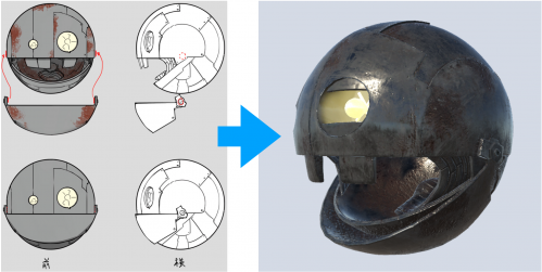 設計図と、3Dモデル
