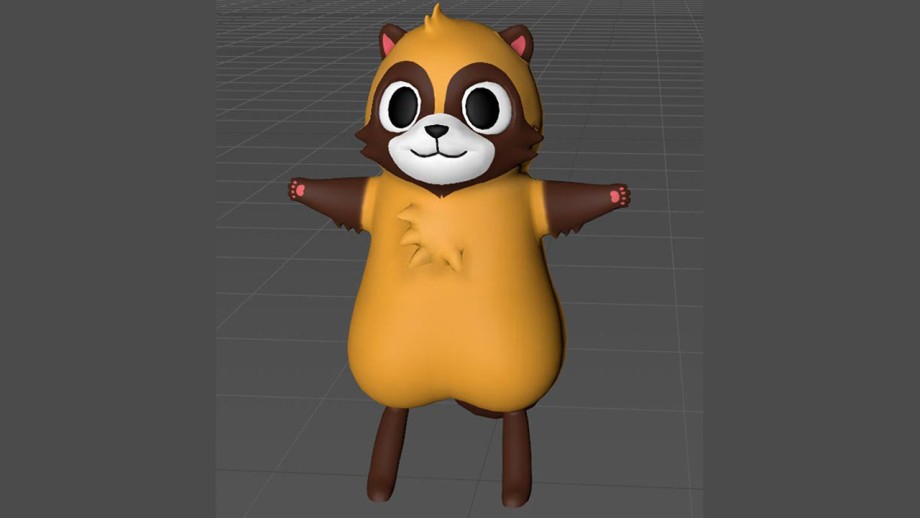 「やまだぬき」の3Dモデル