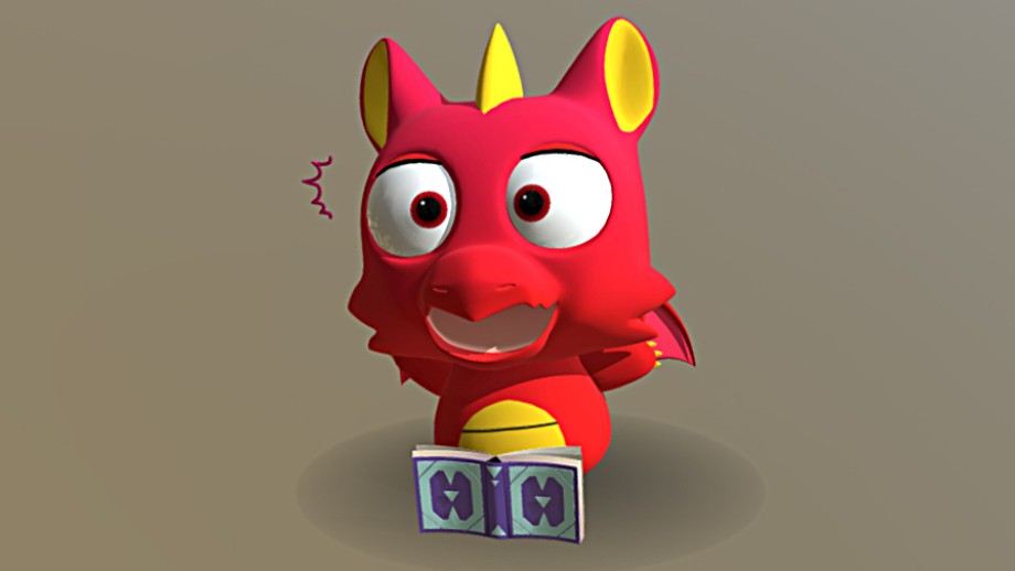 赤い小さなドラゴンの3Dモデル3
