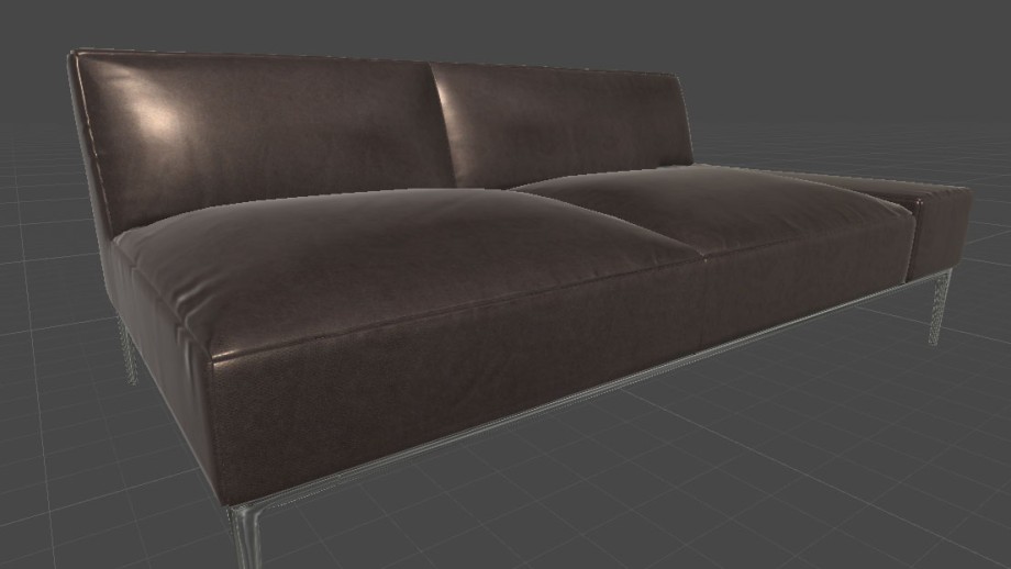 茶色のソファーの3Dモデル