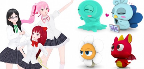 人型アバターと動物型キャラクターの3Dモデル