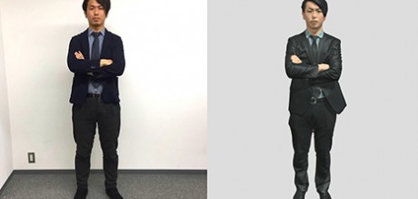 人物写真と、それを元に作った3Dモデル