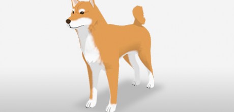 柴犬の3Dモデルの画像