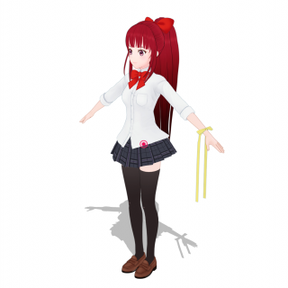 赤い髪の女の子の3Dモデル