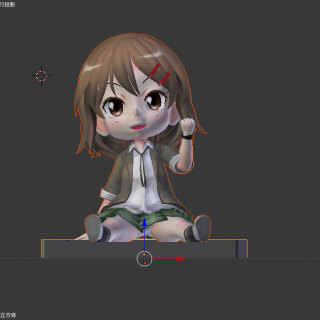 女の子のキャラクターの3Dデータ