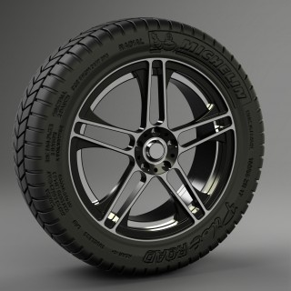 タイヤの3Dモデルのレンダリング画像