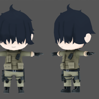 デフォルメされた男性の3Dモデル