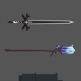 様々な武器の3Dモデル