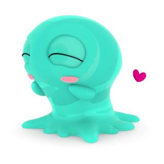 アメーバのキャラクターの3Dモデル